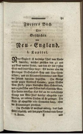 Zweytes Buch. Die Geschichte von Neu-England.