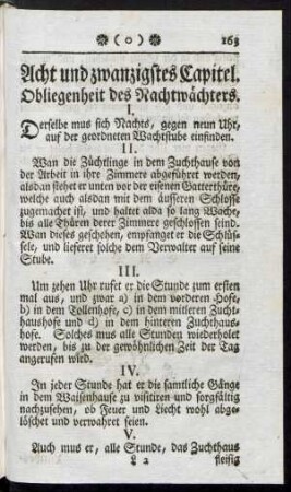 Acht und zwanzigstes Capitel. Obliegenheit des Nachtwächters