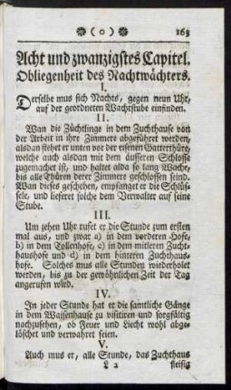 Acht und zwanzigstes Capitel. Obliegenheit des Nachtwächters