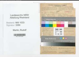 Entnazifizierung Rudolf Martin , geb. 30.09.1896 (Polizeioffizier)