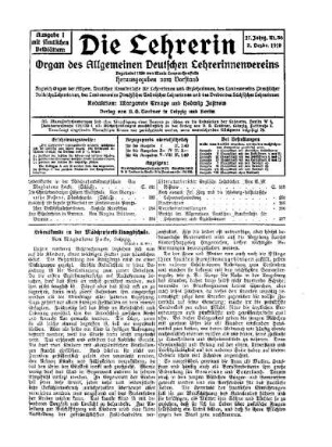 Lebenskunde in der Mädchenfortbildungsschule : (Schluß v. S.274)