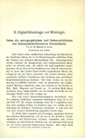 Über die petrographischen und Bodenverhältnisse der Buntsandsteinformation Deutschlands. (Fortsetzung und Schluss)