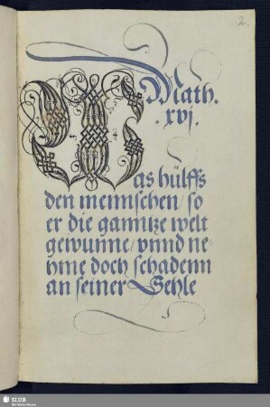 Math. 16. Was hülffs den mennschen