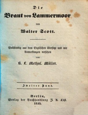 Die Braut von Lammermoor, 2