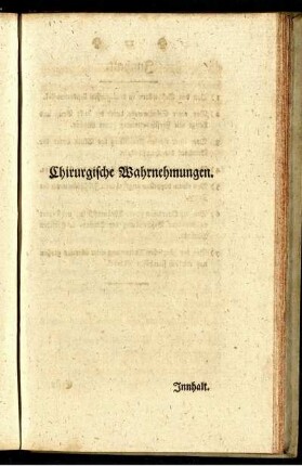 Chirurgische Wahrnehmungen