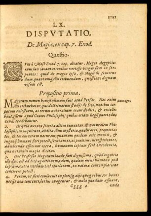 LX. Disputatio, De Magia, ex cap. 7. Exod.