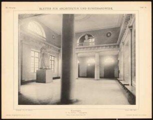 Rathaus, Kopenhagen: Innenansicht Eingangshalle (aus: Blätter für Architektur und Kunsthandwerk, 9. Jg., 1896, Tafel 70)