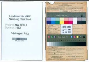 Entnazifizierung Fritz Edelhagen , geb. 10.04.1911 (Arbeitsvorbereiter)
