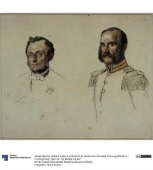 Hofrat E. Dohme, Hofrat Schulz. Studie zum Gemälde "Krönung Wilhelms I. in Königsberg"