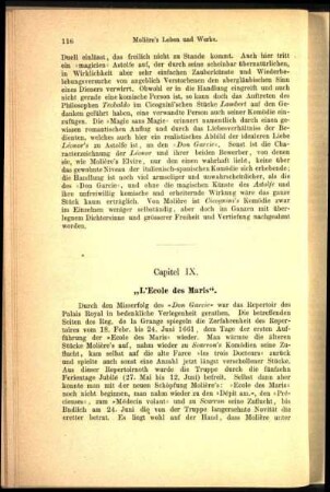Capitel IX. "L'Ecole des Maris".