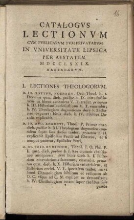 1779: Catalogus Lectionum Et Publicarum Et Privatorum In Universitate Lipsiensi ... Habendarum