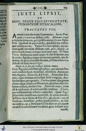 De anno, ejusque ratione et intercalatione.