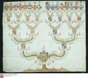 Ahnenprobe des Franz v. Byland. - ausgefertigt 1729 August 25, Pergament