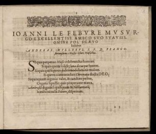 Achtzeiliges Dedikationsgedicht an Jean Le Febure