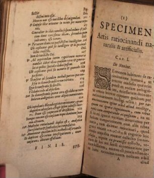 Specimen Artis Ratiocinandi naturalis & artificialis Ad Pantosophiae Principia manuducens, [1]