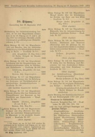 50. Sitzung, Donnerstag den 18. September 1919