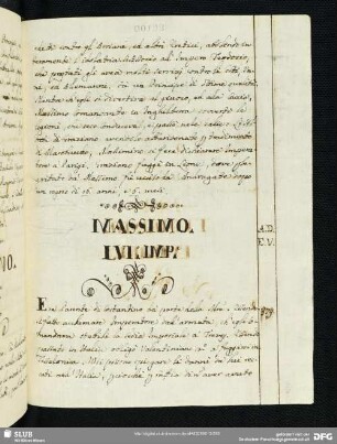 Massimo. LVI.o Imp.e