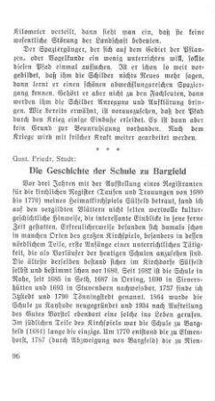 Die Geschichte der Schule zu Bargfeld