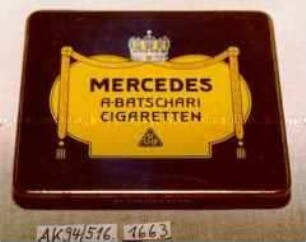 Blechdose für 10 Stück "CIGARETTEN MERCEDES" A. BATSCHARI