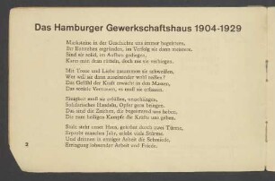 Das Hamburger Gewerkschaftshaus 1904-1929.