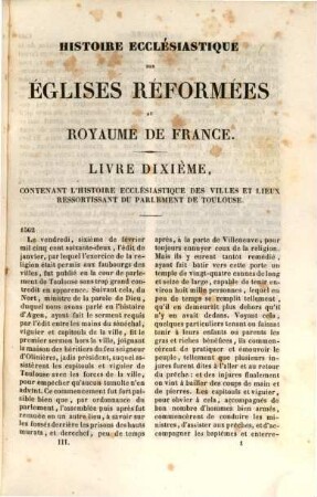 Histoire ecclésiastique des églises réformées au royaume de France, T. 3