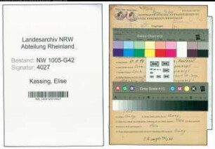 Entnazifizierung Elise Kassing , geb. 24.09.1879 ()