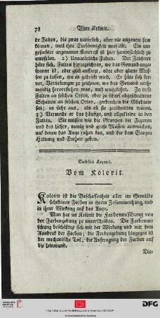 Sechstes Kapitel: Vom Kolorit