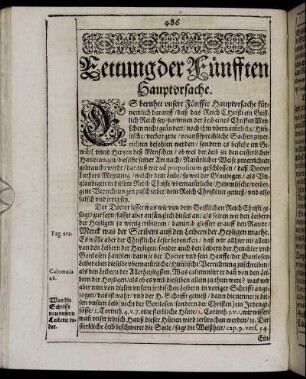 Rettung der Fünfften Hauptursache.