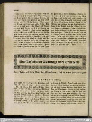 Am fünfzehnten Sonntage nach Trinitatis