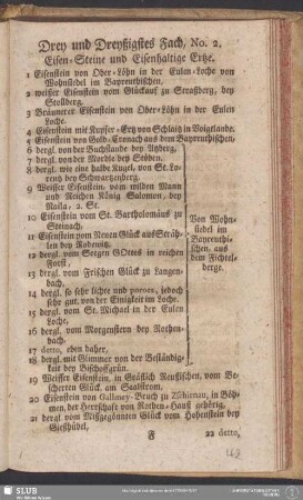 Drey und Dreyßigstes Fach, No. 2. Eisen-Steine und Eisenhaltige Ertze