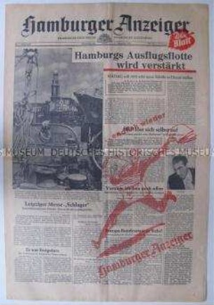 Regionale Tageszeitung "Hamburger Anzeiger" u.a. zur Selbstauflösung der neonazistischen SRP