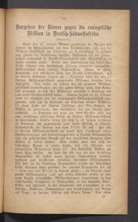 Vorgehen der Römer gegen die evangelische Mission in Deutsch-Südwestafrika