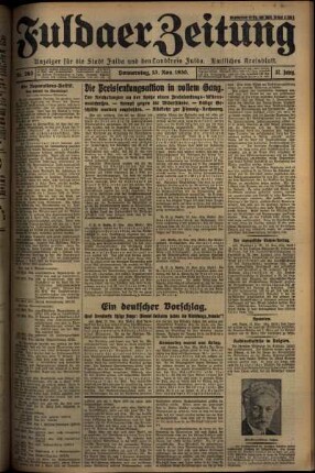 Erste Ausgabe vom Donnerstag, den 13. November 1930.