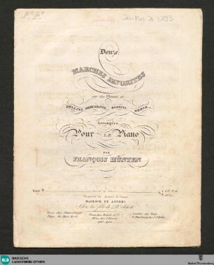 2: Douze marches sur des thèmes de Bellini, Mercadante, Rossini, Weber etc. : arrangées pour le piano