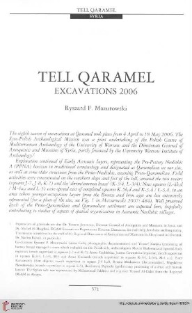 18: Tell Qaramel : excavations 2006