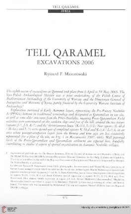 18: Tell Qaramel : excavations 2006