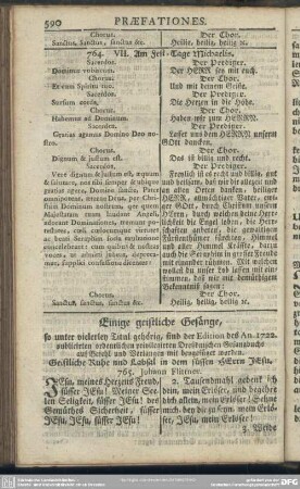Einige geistliche Gesänge, so unter vielerley Titul gehörig, sind der Edition des An. 1722. publicirten ordentlichen privilegirten Dreßdnischen Gesangbuchs auf Befehl und Verlangen beygefüget worden