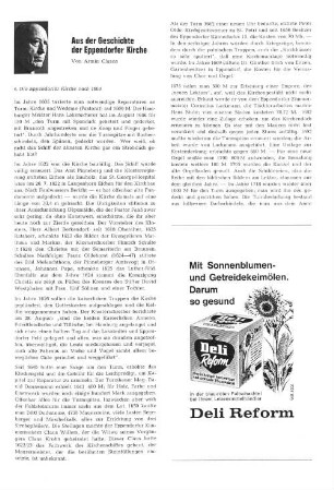 Aus der Geschichte der Eppendorfer Kirche