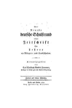 2/3: Der neueste deutsche Schulfreund - 1813