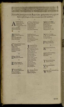 Nomina præcipuorum Autorum, qui præter eos, [...]