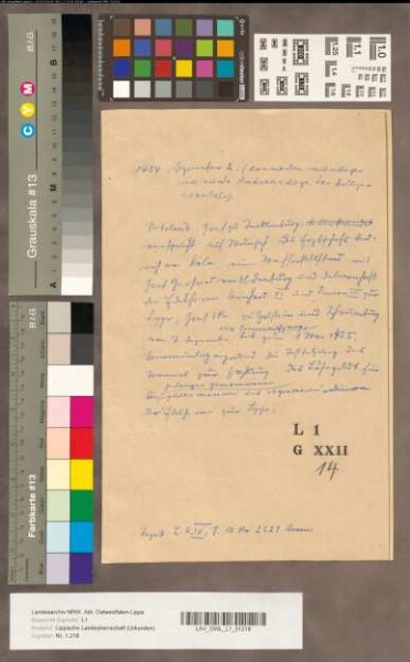 Graf Claus von Tecklenburg gelobt auf Geheiß des Kölner Erzb. Dietrich, seines Herren und omen, auch namens seines Schwagers, Graf Gerd von Oldenburg und Delmenhorst, mit ihren neven und oemen, Bernhard und Simon z. Lippe, und Graf Otto von Holstein und Schaumburg vom 7. Dez. bis zum 1. Mai 1455 Frieden zu halten, und verspricht zudem, die gefangenen lipp. Mannen und Reisigen nach Lösegeldzahlung freizulassen (dach geven).