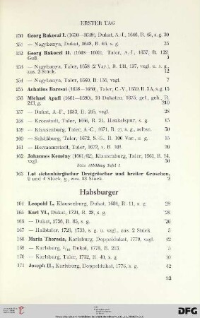 Habsburger (Nr. 164-179)