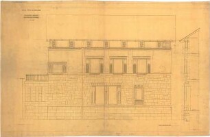 Billing, Hermann; Karlsruhe, Moltkestr.47 / Beethovenstr.; Villa Billing - Fassade Beethovenstraße (Ansicht)
