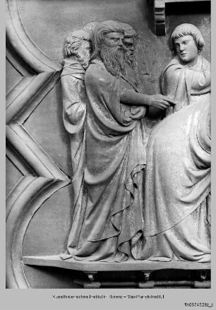 Türreliefs : Szenen Johannes' des Täufers : Besuch der Jünger beim Kerker des Johannes
