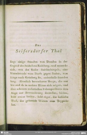 Das Seifersdorfer Thal