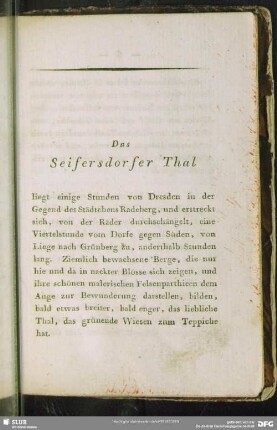 Das Seifersdorfer Thal