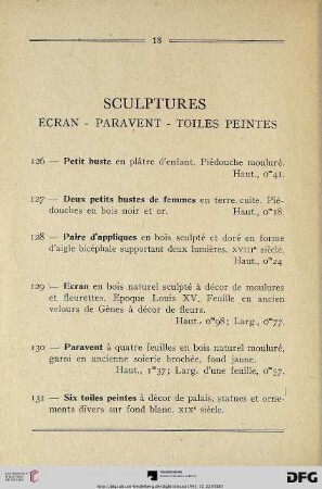 Sculptures (Nr. 126-131)