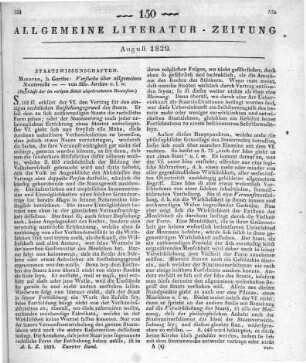 Jordan, S.: Versuche über allgemeines Staatsrecht. In systematischer Ordnung und mit Bezugnahme auf Politik. Marburg: Garthe 1828 (Beschluss der im vorigen Stück abgebrochenen Rezension)