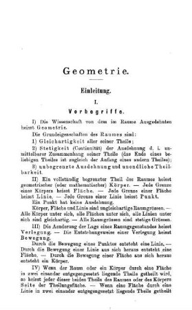 Einleitung. Vorbegriffe. Axiome.