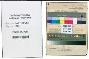 Entnazifizierung Paul Hitzbleck , geb. 26.03.1908 (Ingenieur)